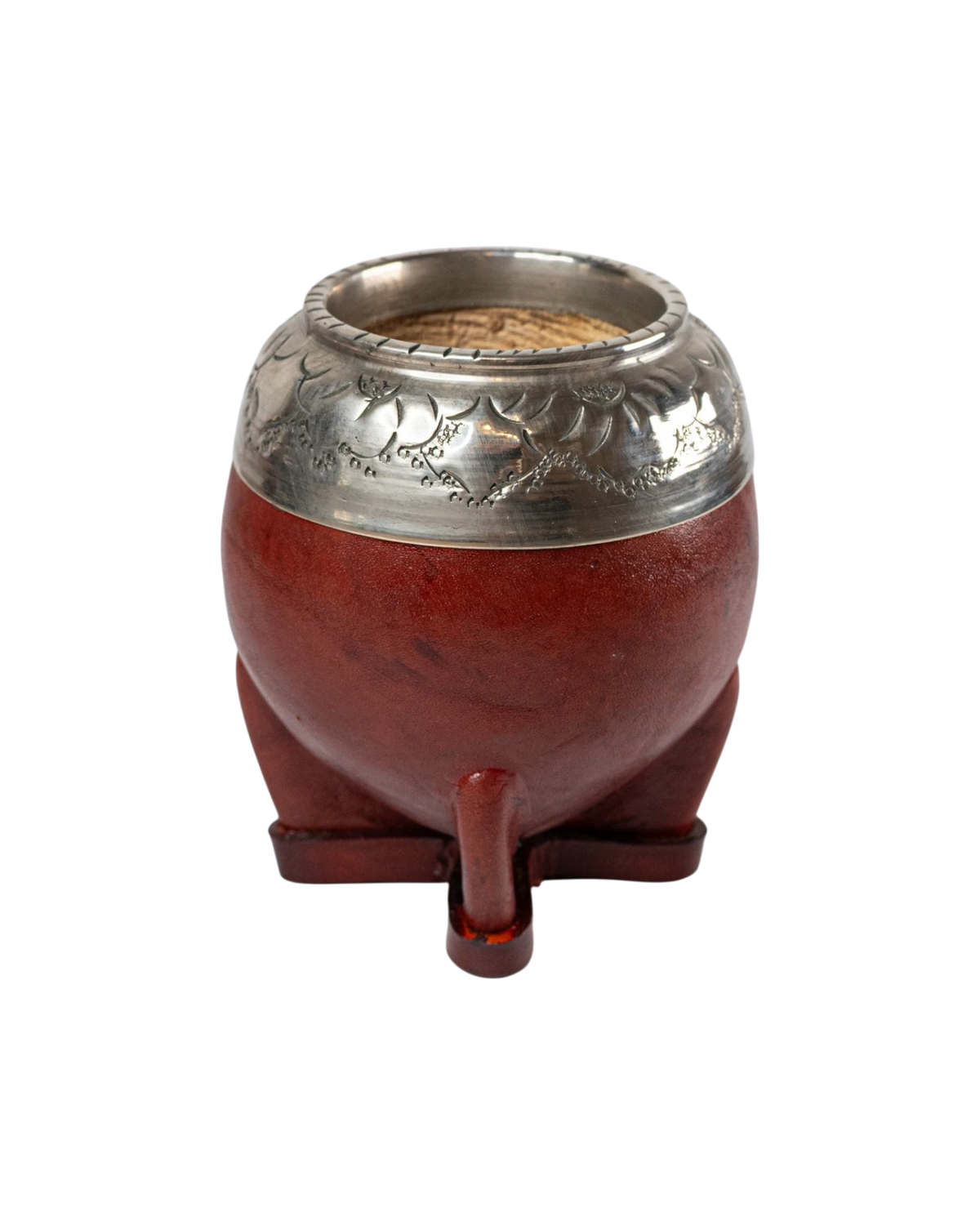 Mate Torpedo Uruguayo Cincelado Borravino - Interior de Calabaza