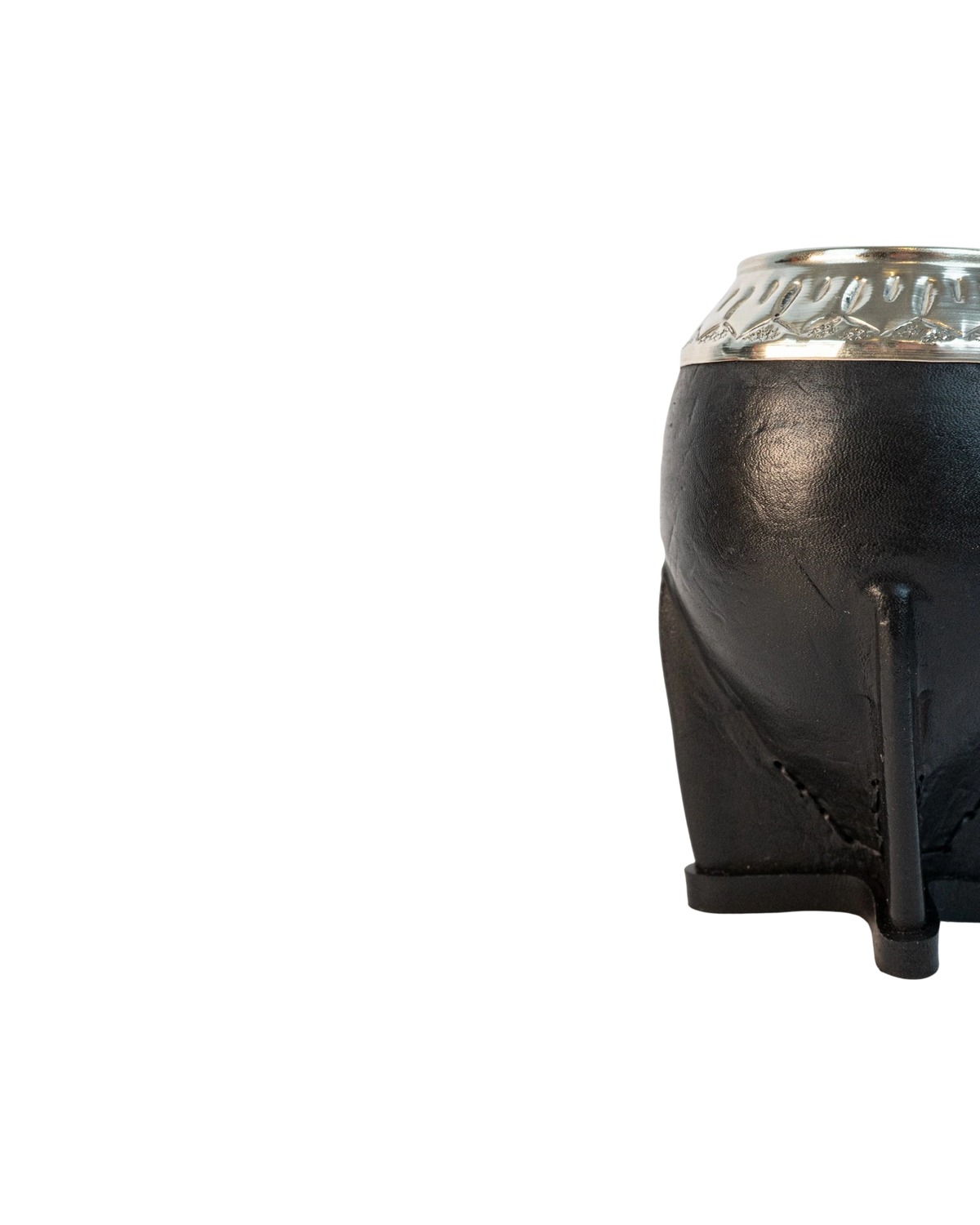 Mate Torpedo Cincelado Negro - Interior de Calabaza