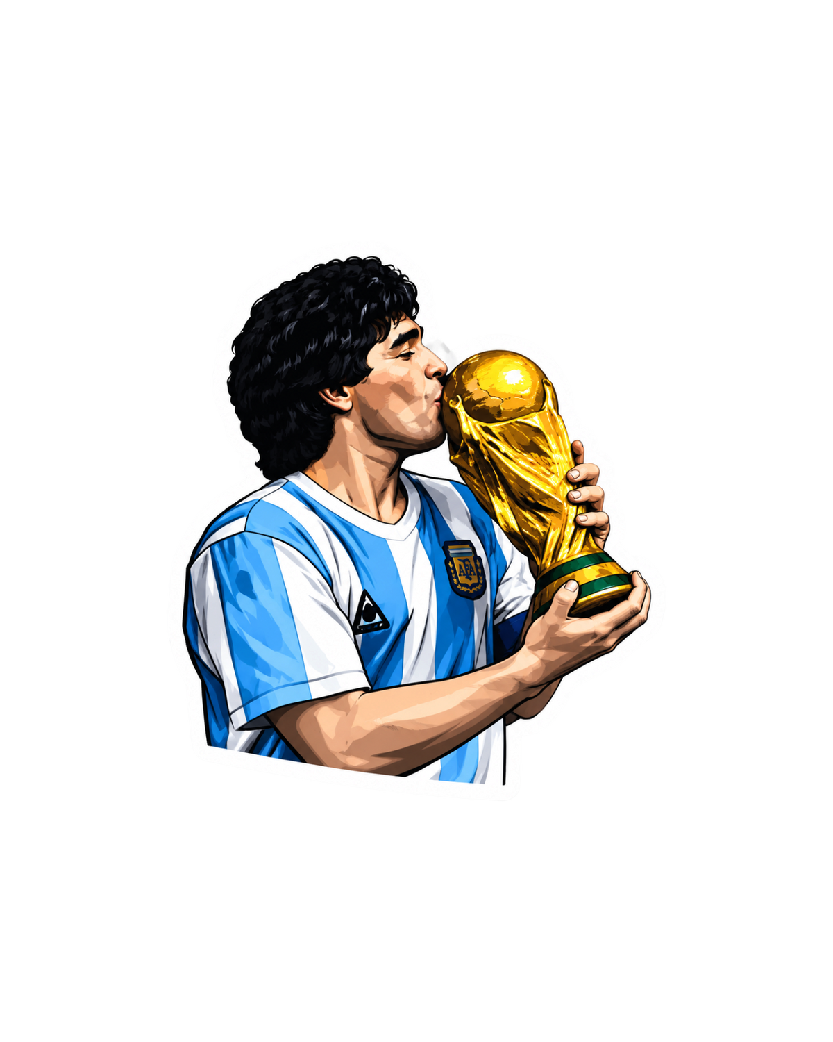 Maradona besando la Copa
