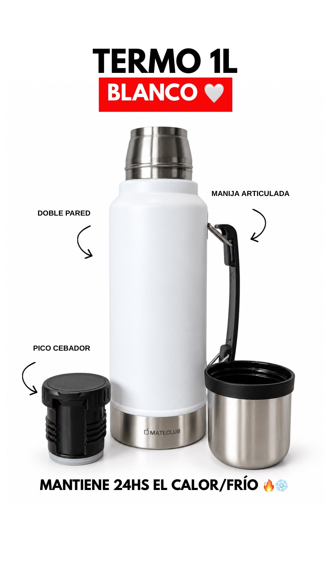 Termo Blanco 1L