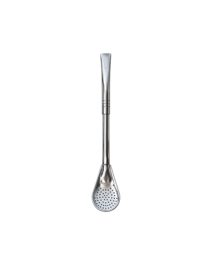 Bombillón Mate Club de acero inoxidable con pico curvado y filtro perforado reforzado de 19 cm de largo