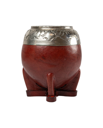 Mate Torpedo Uruguayo Cincelado Borravino - Interior de Calabaza