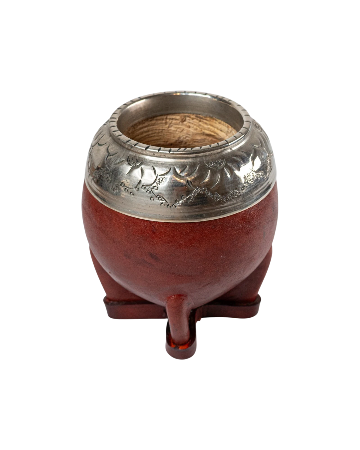 Mate Torpedo Uruguayo Cincelado Borravino - Interior de Calabaza