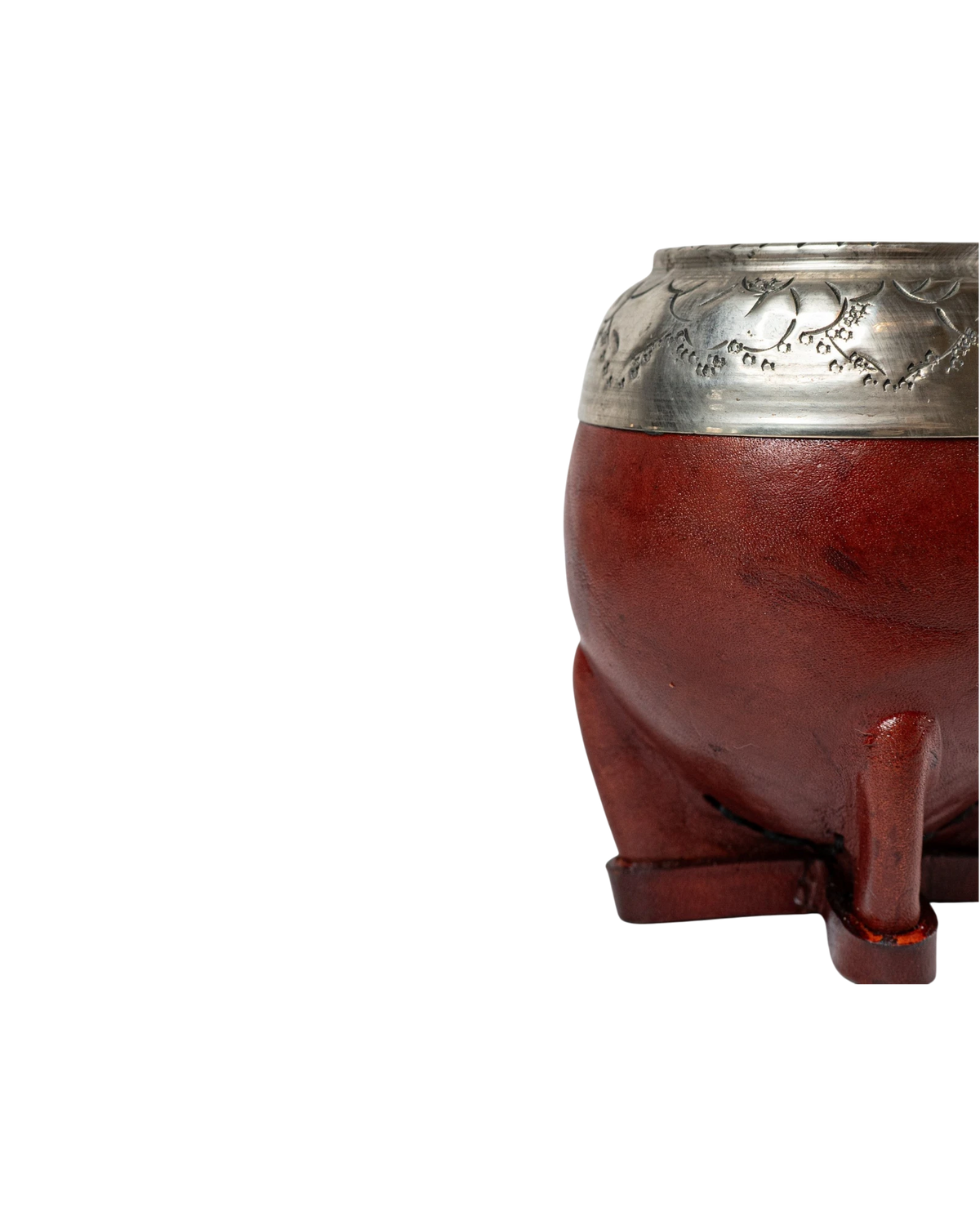 Mate Torpedo Uruguayo Cincelado Borravino - Interior de Calabaza