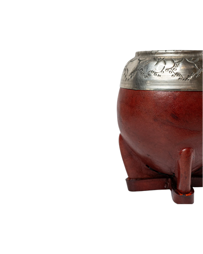 Mate Torpedo Uruguayo Cincelado Borravino - Interior de Calabaza