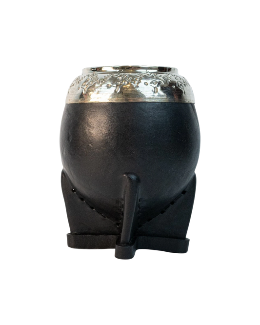 Mate Torpedo Uruguayo Cincelado Negro