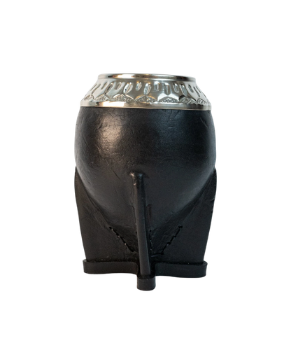 Mate Torpedo Cincelado Negro - Interior de Calabaza