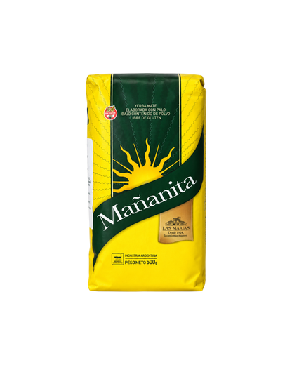 Paquete de 500g de yerba mate Mañanita de Mate Club, con molienda suave con palo y bajo contenido de polvo.