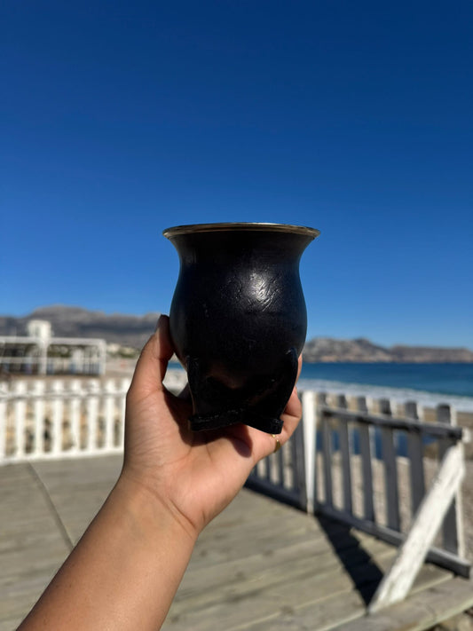 Mate Camionero Cincelado Negro