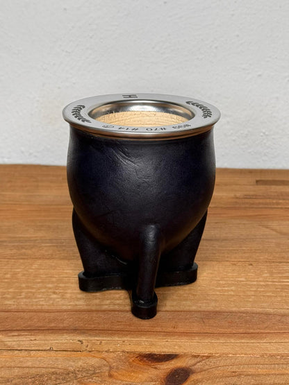 Mate Camionero Negro Grabado - OUTLET