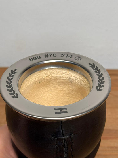 Mate Camionero Negro Grabado - OUTLET