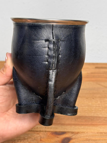 Mate Camionero Negro Grabado - OUTLET