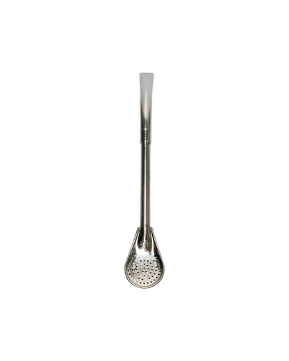 Bombilla de acero inoxidable Mate Club con pico curvado y reforzado, ideal para todo tipo de yerbas. Largo 19cm.