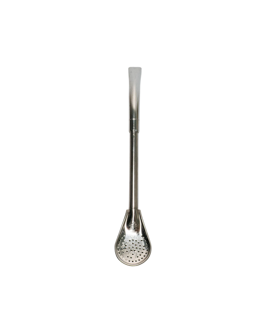 Bombilla de acero inoxidable Mate Club con pico curvado y reforzado, ideal para todo tipo de yerbas. Largo 19cm.