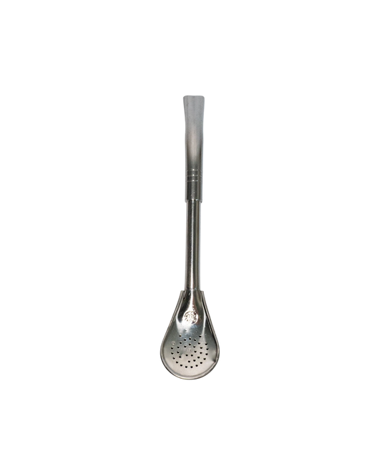 Bombilla de acero inoxidable Mate Club con pico curvado y reforzado, ideal para todo tipo de yerbas. Largo 17cm.
