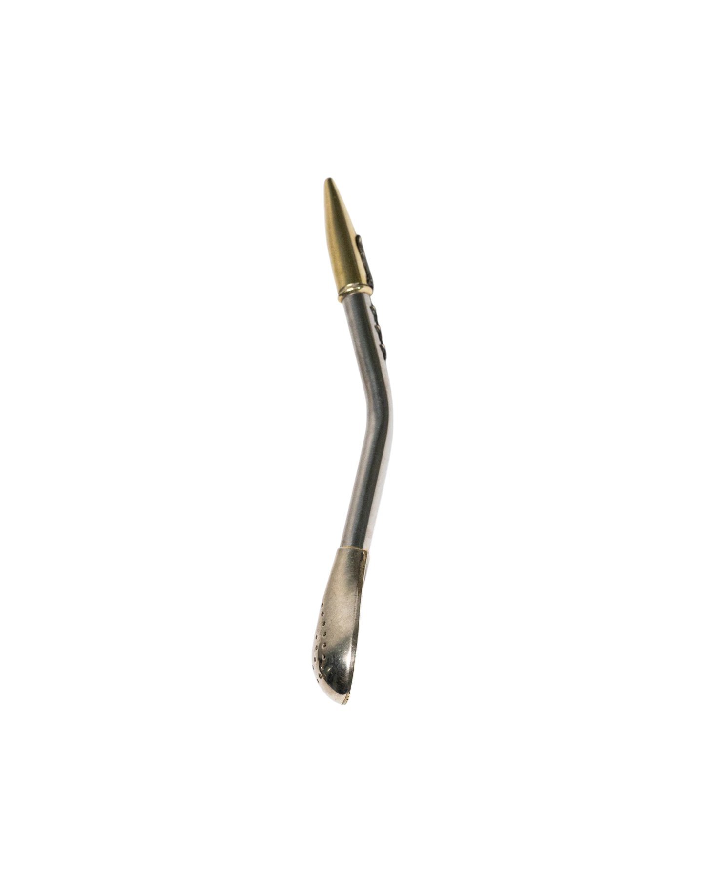 Bombillón de alpaca Mate Club edición Copa del Mundo con detalles en bronce, pico dorado y 3 estrellas. 17 cm.