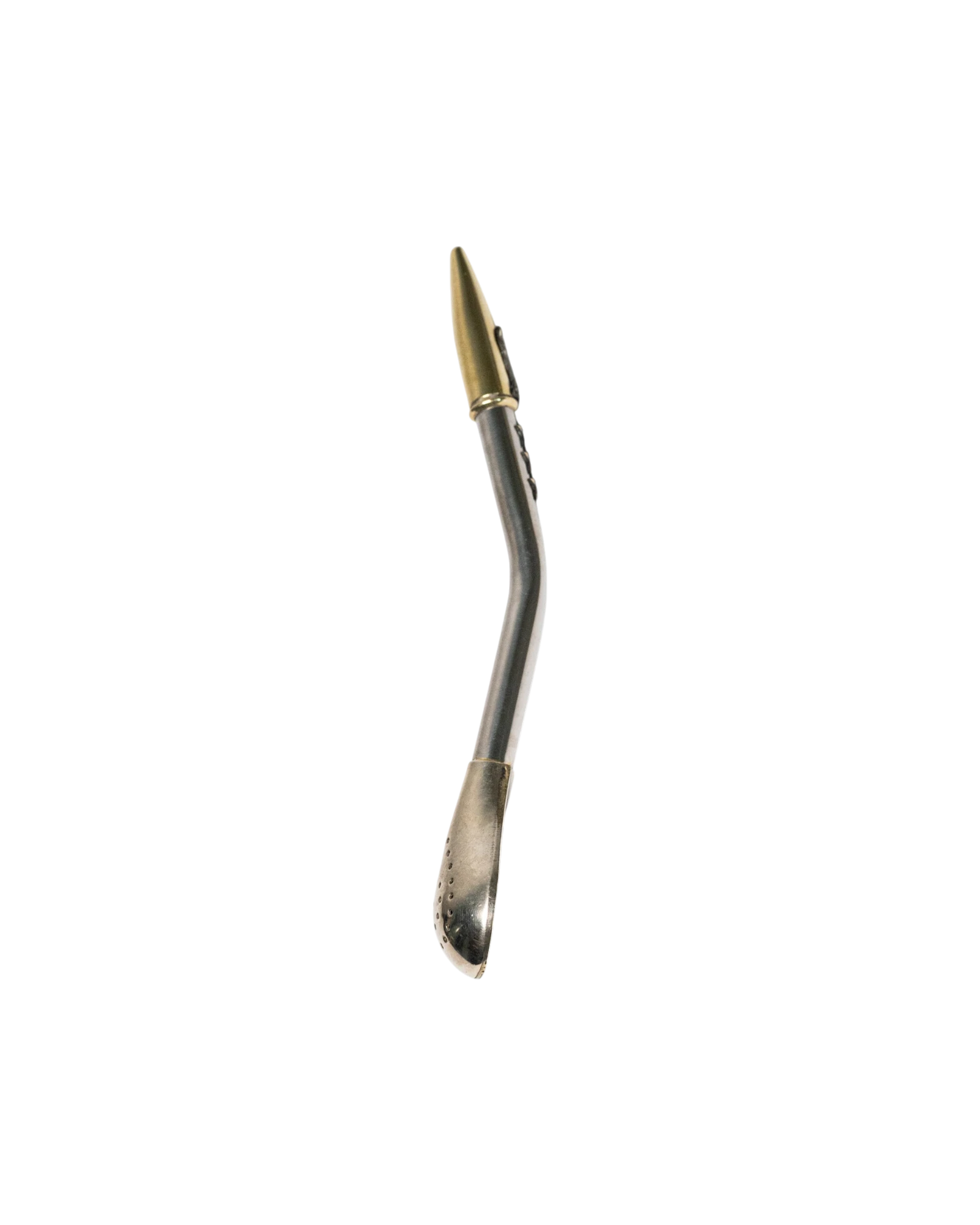 Bombillón de alpaca Mate Club edición Copa del Mundo con detalles en bronce, pico dorado y 3 estrellas. 17 cm.