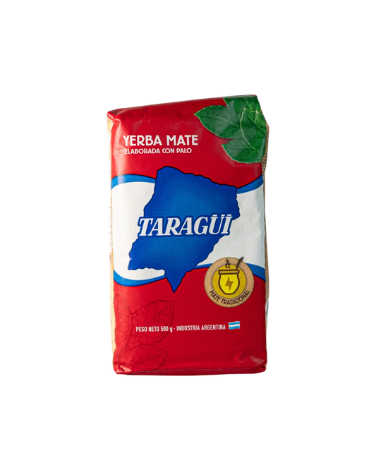 Mate Club Yerba Taragüi 500g, yerba mate tradicional con palo, sabor intenso y genuino, libre de gluten.