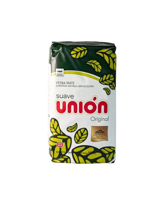 Mate Club Yerba Unión Suave 500g, yerba mate con palo, sabor suave y delicado, libre de gluten.
