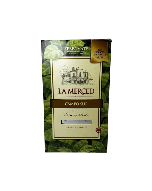 Mate Club La Merced Campo Sur yerba mate with palo, 500g, smooth and delicate flavor, natural aging, gluten-free.